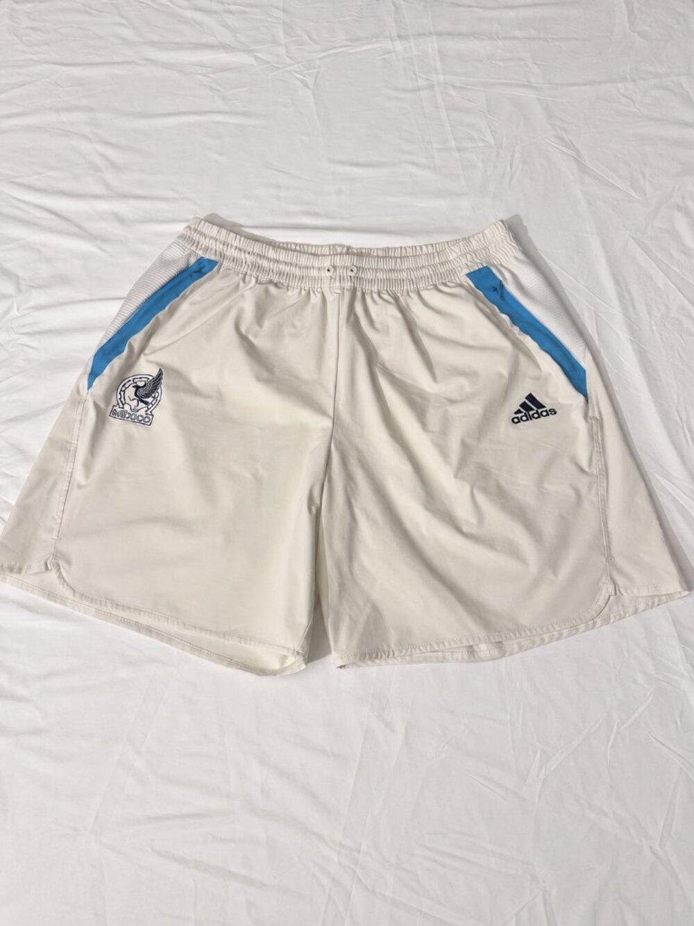 Adidas Mexico National Team Soccer Shorts Men’s 2XL White Blue IC4454